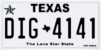 TX license plate DIG4141