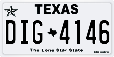 TX license plate DIG4146