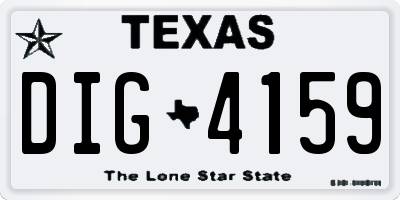 TX license plate DIG4159