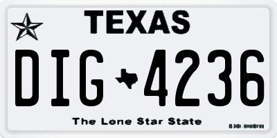 TX license plate DIG4236