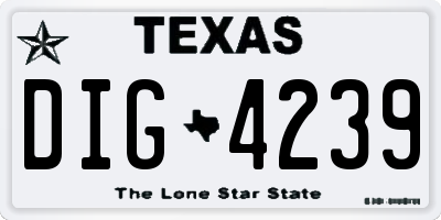 TX license plate DIG4239