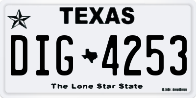 TX license plate DIG4253