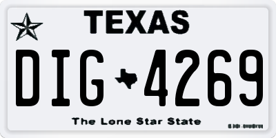 TX license plate DIG4269