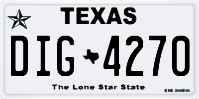 TX license plate DIG4270