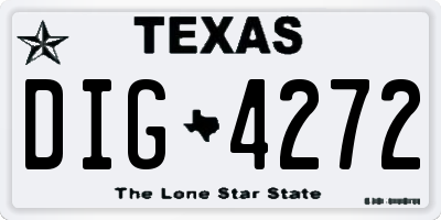 TX license plate DIG4272