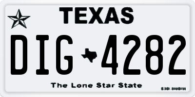TX license plate DIG4282