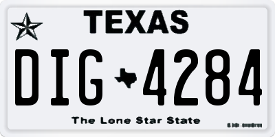 TX license plate DIG4284