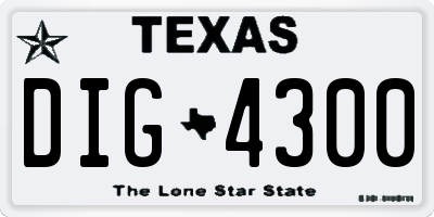 TX license plate DIG4300