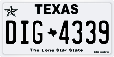 TX license plate DIG4339