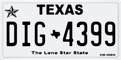 TX license plate DIG4399