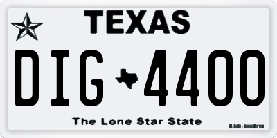 TX license plate DIG4400