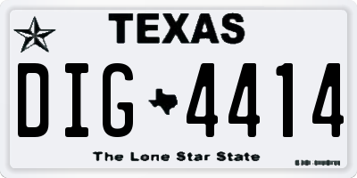 TX license plate DIG4414