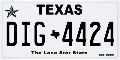 TX license plate DIG4424
