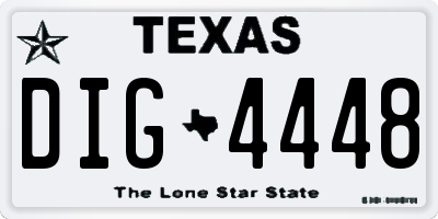 TX license plate DIG4448
