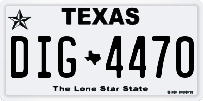 TX license plate DIG4470