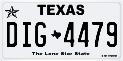 TX license plate DIG4479
