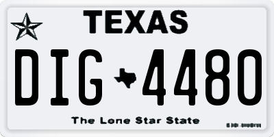 TX license plate DIG4480