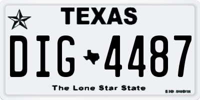 TX license plate DIG4487