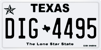 TX license plate DIG4495