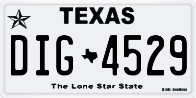 TX license plate DIG4529