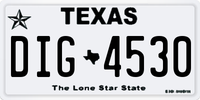 TX license plate DIG4530