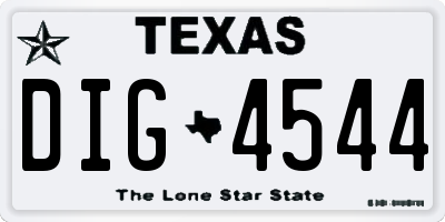 TX license plate DIG4544