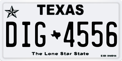 TX license plate DIG4556