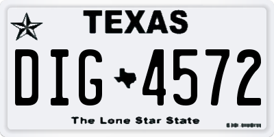 TX license plate DIG4572