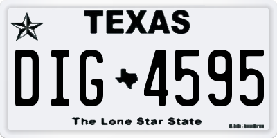 TX license plate DIG4595