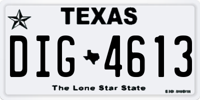 TX license plate DIG4613