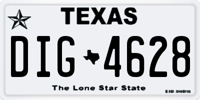 TX license plate DIG4628