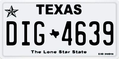 TX license plate DIG4639