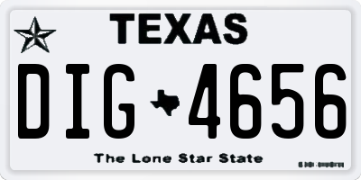 TX license plate DIG4656