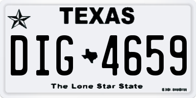 TX license plate DIG4659