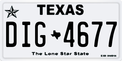 TX license plate DIG4677
