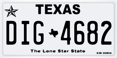 TX license plate DIG4682