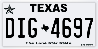 TX license plate DIG4697