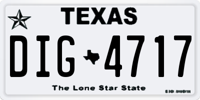 TX license plate DIG4717