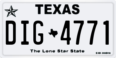 TX license plate DIG4771