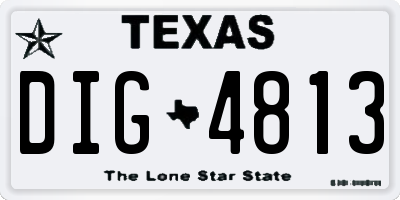 TX license plate DIG4813