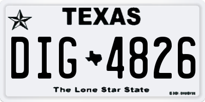 TX license plate DIG4826