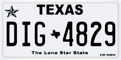 TX license plate DIG4829