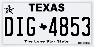 TX license plate DIG4853