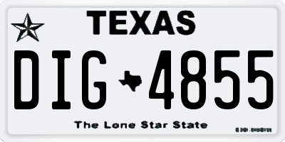 TX license plate DIG4855