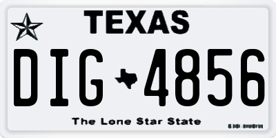 TX license plate DIG4856
