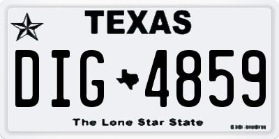 TX license plate DIG4859
