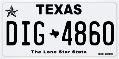 TX license plate DIG4860
