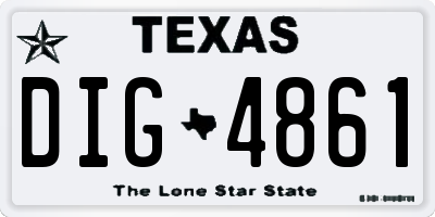 TX license plate DIG4861