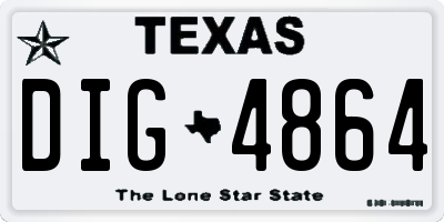 TX license plate DIG4864