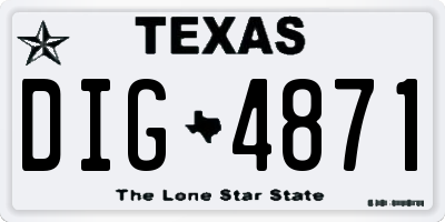 TX license plate DIG4871